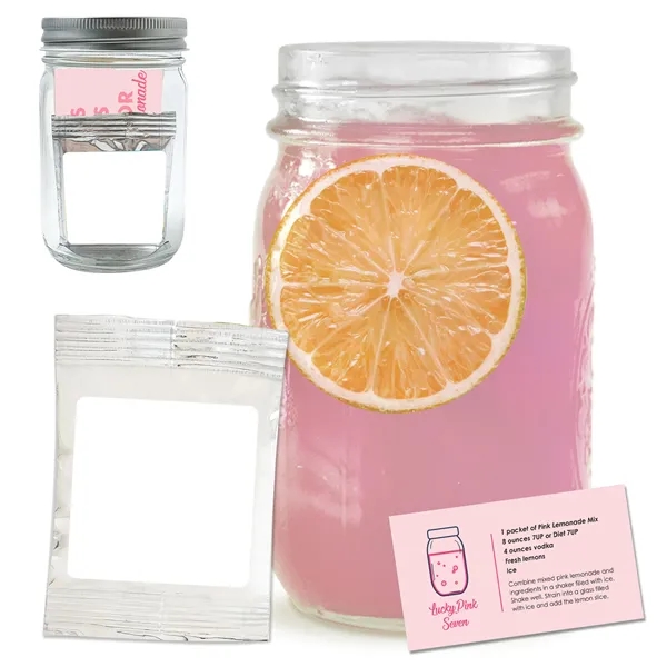 12 oz. Mason Jar with Pink Lemonade Mix... from ASI 71685 Midnite Snax®