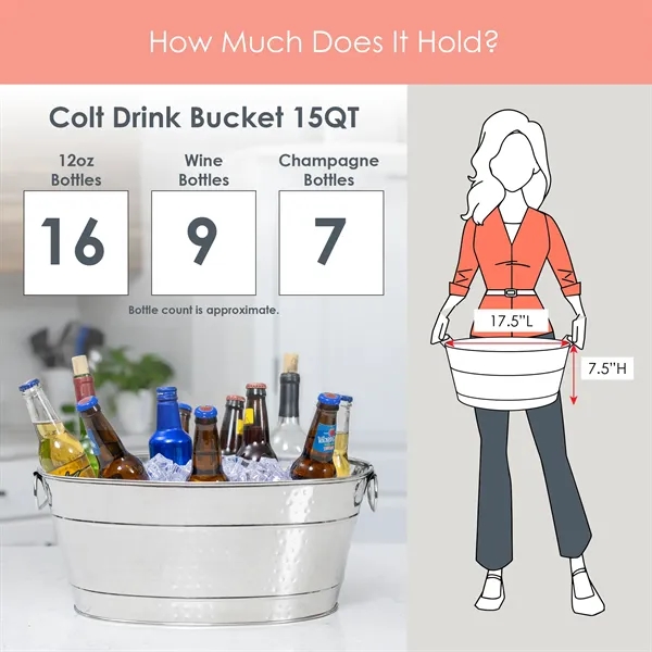 Stainless steel, oval, hammered beverage tub with 15 quart capacity. ... from ASI 39839 BrekX