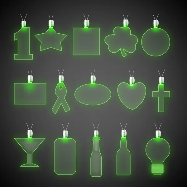 Acrylic pendant necklaces with a 24" necklace and LED lights; offered... from ASI 42016 Brighter Promotions Inc