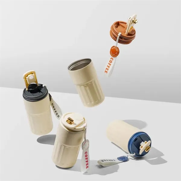 15 oz. vacuum sealed tumbler with ivory colored body and coffee... from ASI 68190 Lungsal / Lungsal