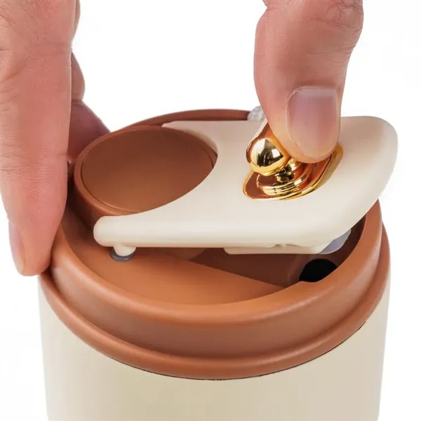 15 oz. vacuum sealed tumbler with ivory colored body and coffee... from ASI 68190 Lungsal / Lungsal