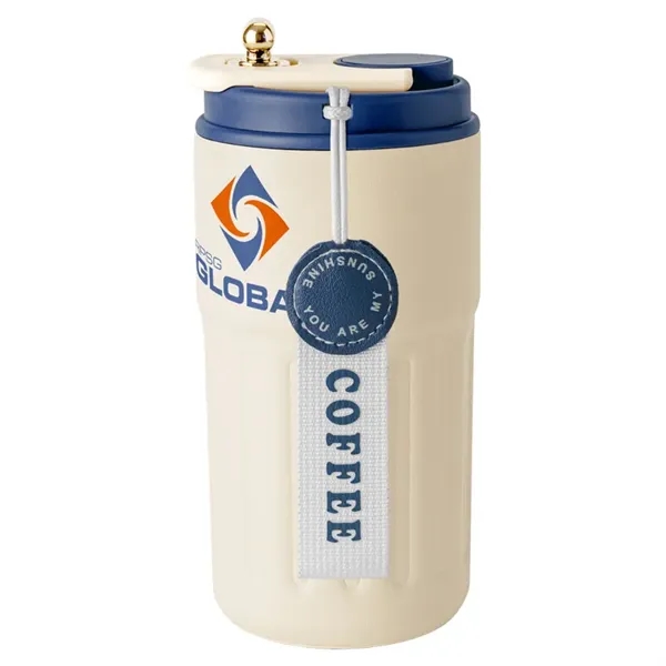 15 oz. vacuum sealed tumbler with ivory colored body and coffee... from ASI 68190 Lungsal / Lungsal