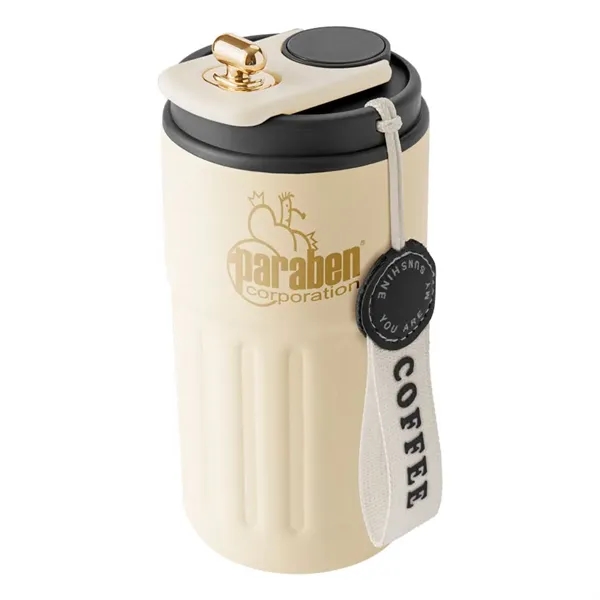 15 oz. vacuum sealed tumbler with ivory colored body and coffee... from ASI 68190 Lungsal / Lungsal