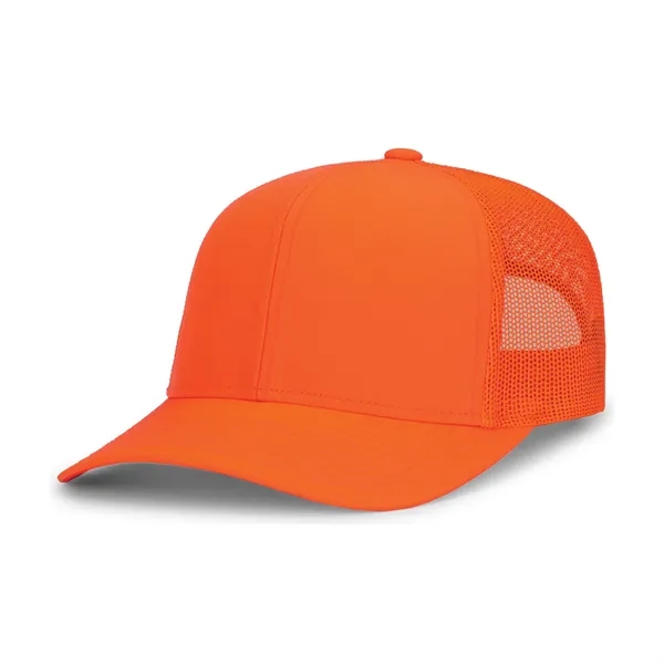 Trucker Snapback Cap with a poly/cotton blend and pro-stitched finish.... from ASI 37461 Augusta Sportswear / Pacific Headwear