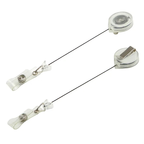 Retractable drop shape badge reel with epoxy dome on 1 location... from ASI 37218 Athena Promo (tm)