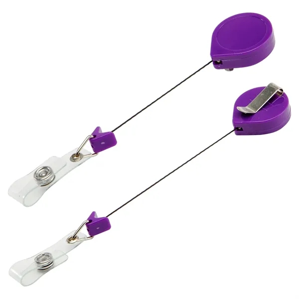 Retractable drop shape badge reel with epoxy dome on 1 location... from ASI 37218 Athena Promo (tm)