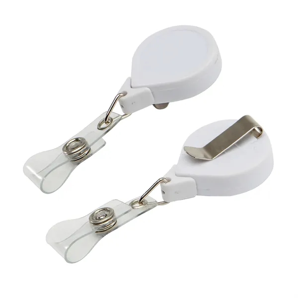 Retractable drop shape badge reel with epoxy dome on 1 location... from ASI 37218 Athena Promo (tm)