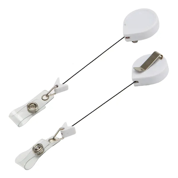 Retractable drop shape badge reel with epoxy dome on 1 location... from ASI 37218 Athena Promo (tm)