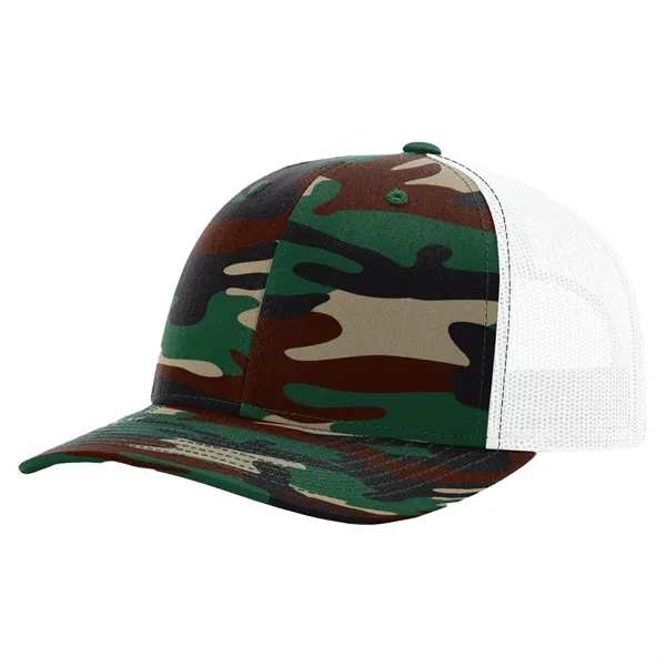 Six-panel Richardson 112P snapback polyester and cotton snapback trucker cap.... from ASI 74601 Calico