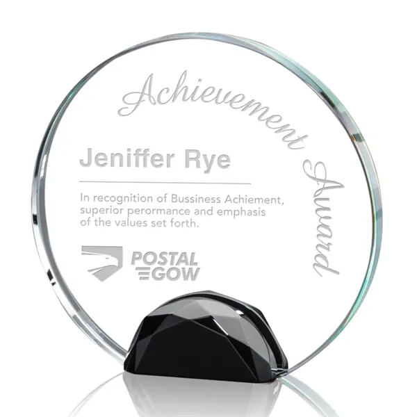 Magnificent Optical Crystal Award with a sparkling multifaceted Ebony Optical crystal... from ASI 84592 St Regis Group / St Regis