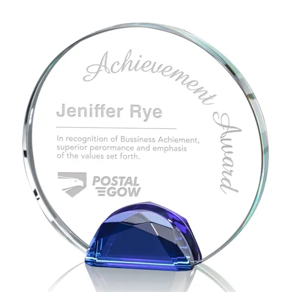 Magnificent Optical Crystal Award with a sparkling multifaceted Cobalt Blue Optical... from ASI 84592 St Regis Group / St Regis