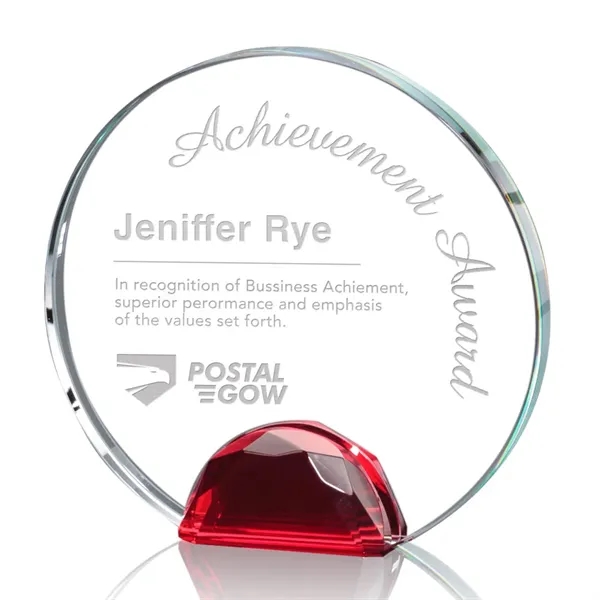 Magnificent Optical Crystal Award with a sparkling multifaceted Ruby Optical crystal... from ASI 84592 St Regis Group / St Regis