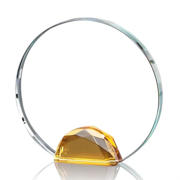 Magnificent Optical Crystal Award with a sparkling multifaceted Amber Optical crystal... from ASI 84592 St Regis Group / St Regis