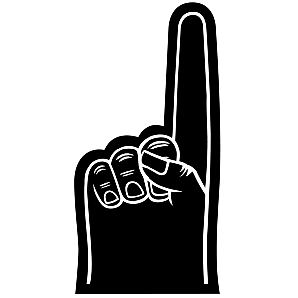 Foam hand, 7.5" with a 2 finger slot for understated fun.... from ASI 54886 Foamworx / FoamWorx