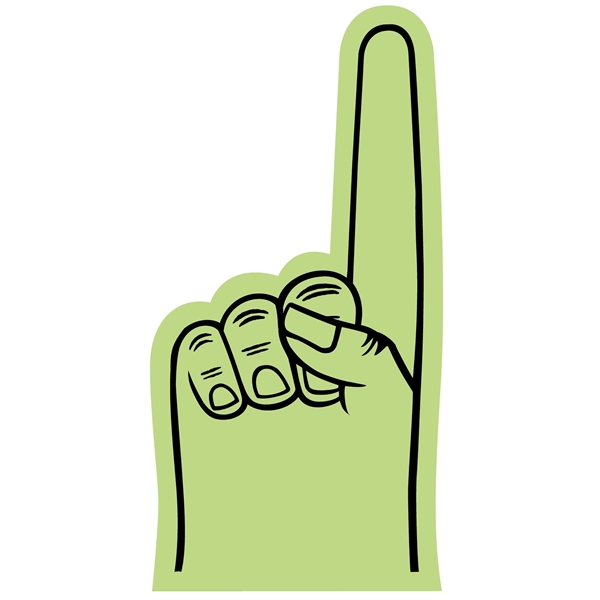 Foam hand, 7.5" with a 2 finger slot for understated fun.... from ASI 54886 Foamworx / FoamWorx