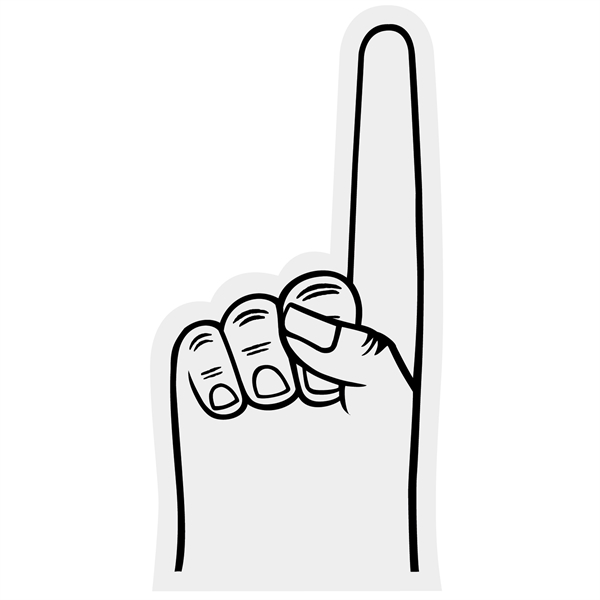 Foam hand, 7.5" with a 2 finger slot for understated fun.... from ASI 54886 Foamworx / FoamWorx