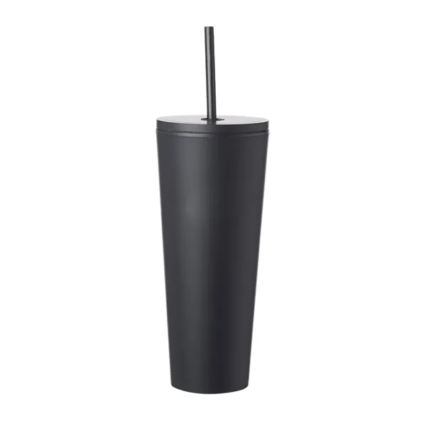 Double wall plastic tumbler with straw, 24 oz. plus 1 color... from ASI 37218 Athena Promo (tm)