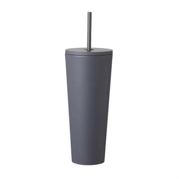 Double wall plastic tumbler with straw, 24 oz. plus 1 color... from ASI 37218 Athena Promo (tm)