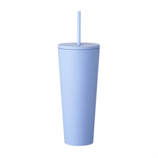 Double wall plastic tumbler with straw, 24 oz. plus 1 color... from ASI 37218 Athena Promo (tm)