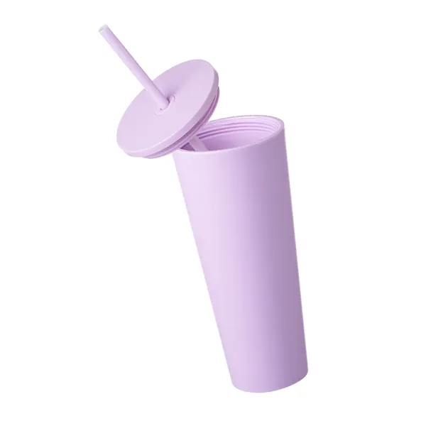 Double wall plastic tumbler with straw, 24 oz. plus 1 color... from ASI 37218 Athena Promo (tm)