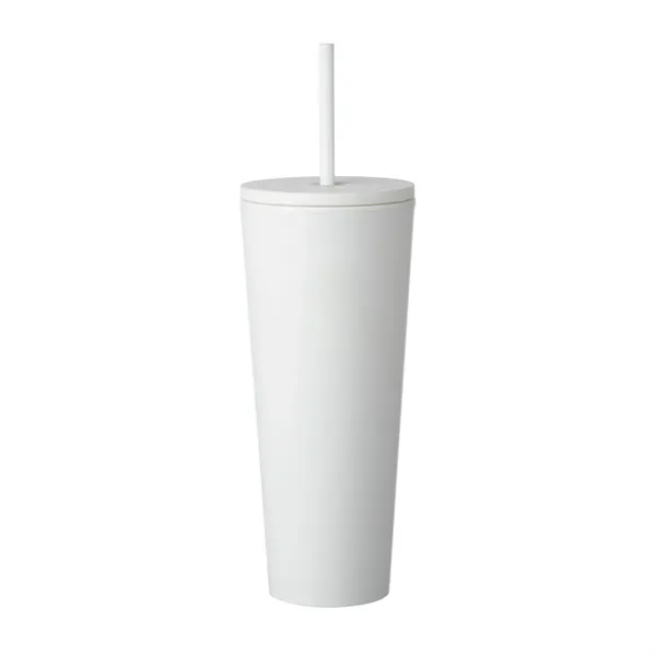Double wall plastic tumbler with straw, 24 oz. plus 1 color... from ASI 37218 Athena Promo (tm)