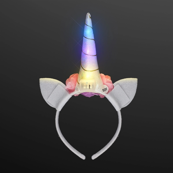 Color Change LED Unicorn Horn Headband; Blank Stock... from ASI 34194 ALightPromos