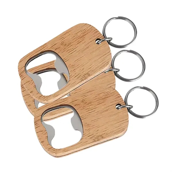 2-in-1 wood bottle opener keychain plus laser engrave on front plus... from ASI 37218 Athena Promo (tm)