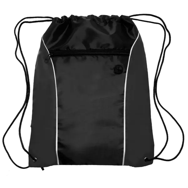 Two tone drawstring backpack with earphone eyelet plus 1 color silkscreen... from ASI 37218 Athena Promo (tm)