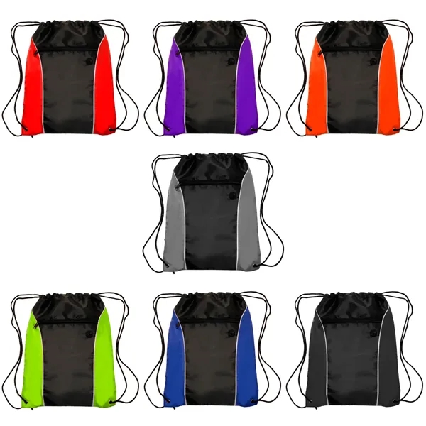 Two tone drawstring backpack with earphone eyelet plus 1 color silkscreen... from ASI 37218 Athena Promo (tm)
