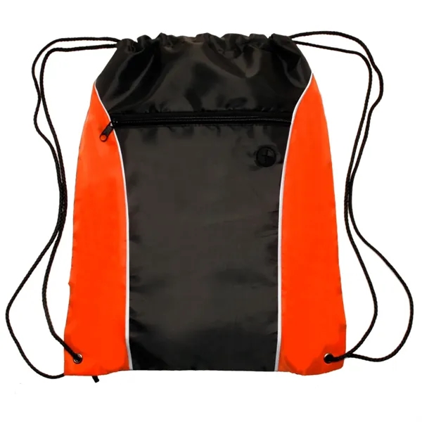 Two tone drawstring backpack with earphone eyelet plus 1 color silkscreen... from ASI 37218 Athena Promo (tm)