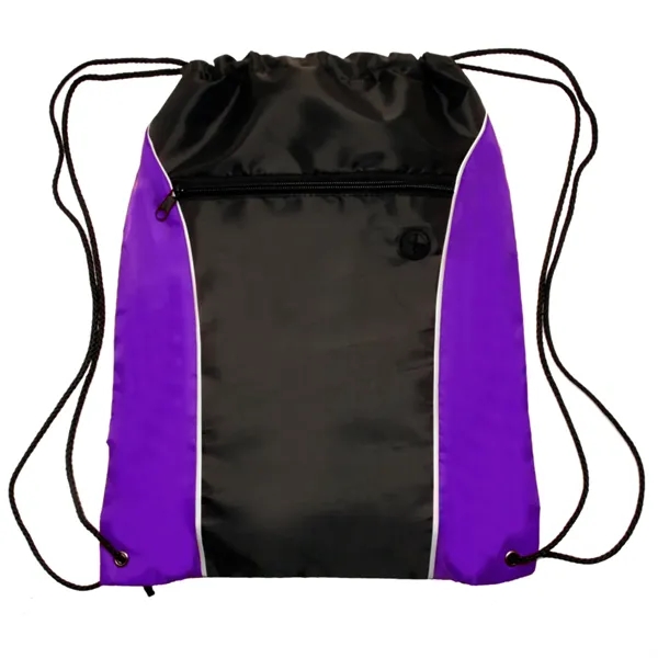 Two tone drawstring backpack with earphone eyelet plus 1 color silkscreen... from ASI 37218 Athena Promo (tm)