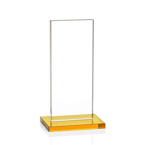 The full-color VividPrint™ Heathrow Award stands upright on an elegant Amber... from ASI 84592 St Regis Group / St Regis