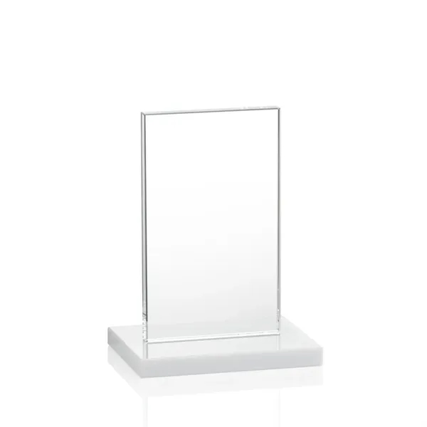 The full-color VividPrint™ Heathrow Award stands upright on an elegant White... from ASI 84592 St Regis Group / St Regis