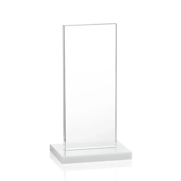 The full-color VividPrint™ Heathrow Award stands upright on an elegant White... from ASI 84592 St Regis Group / St Regis