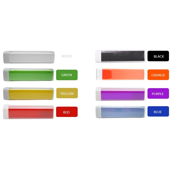 Classic plastic rectangular shaped power bank capacities, 1800mAh, 2000mAh, 2200mAh, 2600mAh,... from ASI 37218 Athena Promo (tm)