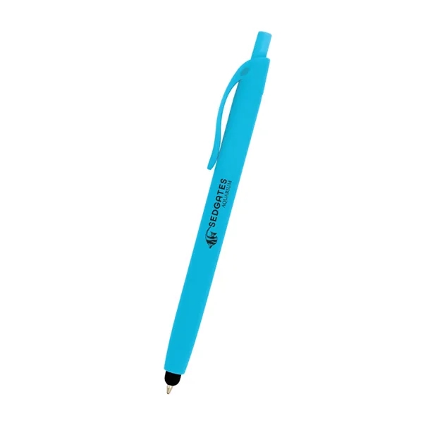 Plunger action ballpoint pen with rubberized finish and stylus.... from ASI 61125 Hit Promotional Products / Hit®