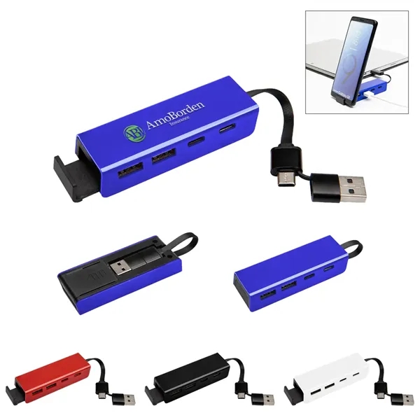 Type-C and USB hub with phone stand.... from ASI 61125 Hit Promotional Products / Hit®