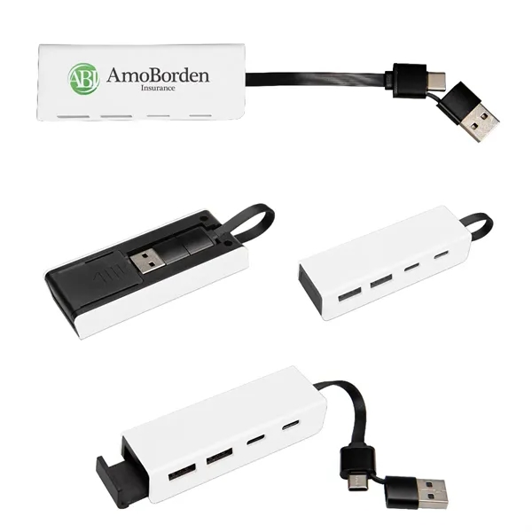 Type-C and USB hub with phone stand.... from ASI 61125 Hit Promotional Products / Hit®