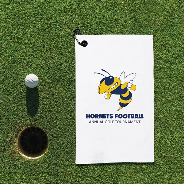 1 lb/doz 11" x 18" screen printed white golf towel... from ASI 73520 Neet Feet / Kanata Towels