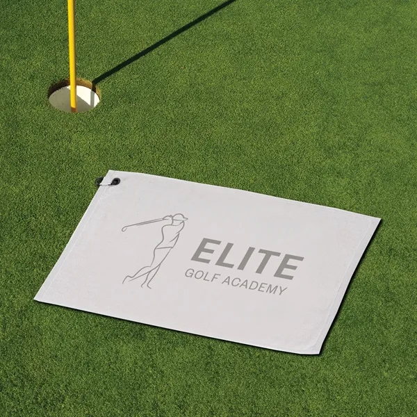 4 lbs/doz 16" x 30" screen printed golf towel... from ASI 73520 Neet Feet / Kanata Towels