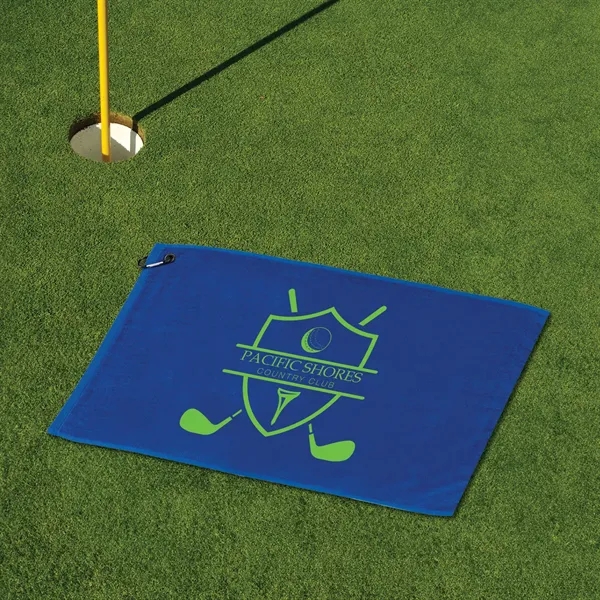 4 lbs/doz 16" x 30" screen printed golf towel... from ASI 73520 Neet Feet / Kanata Towels