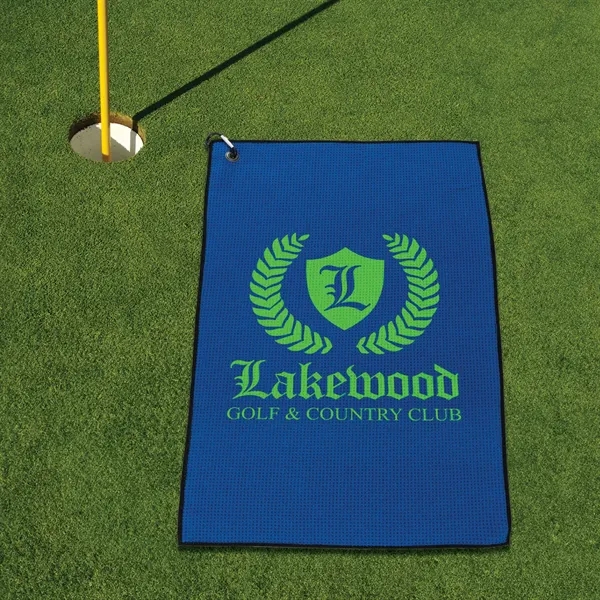 3 lbs/doz 16" x 26" screen printed waffle golf towel... from ASI 73520 Neet Feet / Kanata Towels