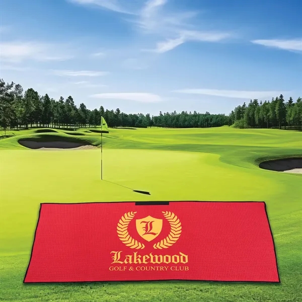 4.8 lbs/doz 17" x 40" screen printed waffle golf towel... from ASI 73520 Neet Feet / Kanata Towels