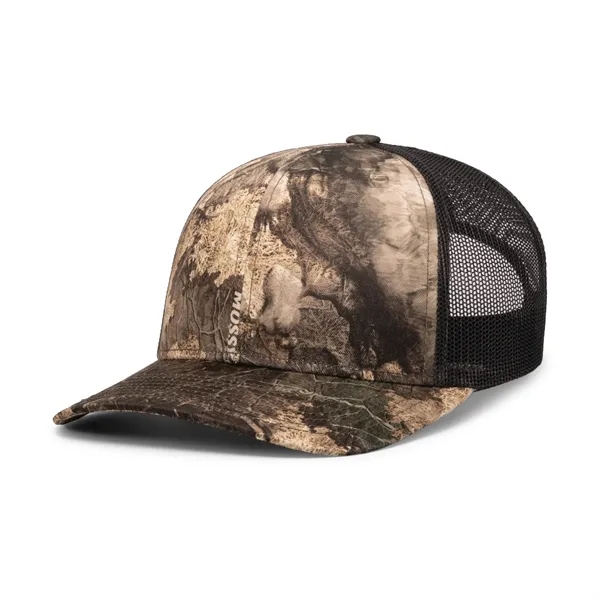 Camo Snapback Trucker Cap with sublimated camo front panels.... from ASI 37461 Augusta Sportswear / Pacific Headwear