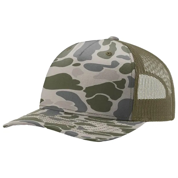 Richardson 112PFP Snapback five-panel cotton and polyester trucker cap with adjustable... from ASI 74601 Calico