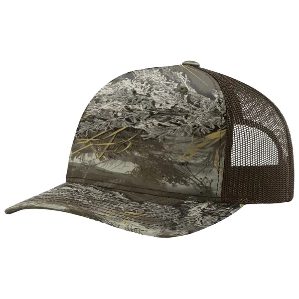 Richardson 112PFP Snapback five-panel cotton and polyester trucker cap with adjustable... from ASI 74601 Calico