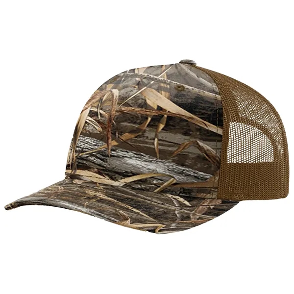 Richardson 112PFP Snapback five-panel cotton and polyester trucker cap with adjustable... from ASI 74601 Calico