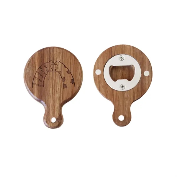 2-in-1 acacia wooden handle bottle opener with magnet and imprint option... from ASI 37218 Athena Promo (tm)