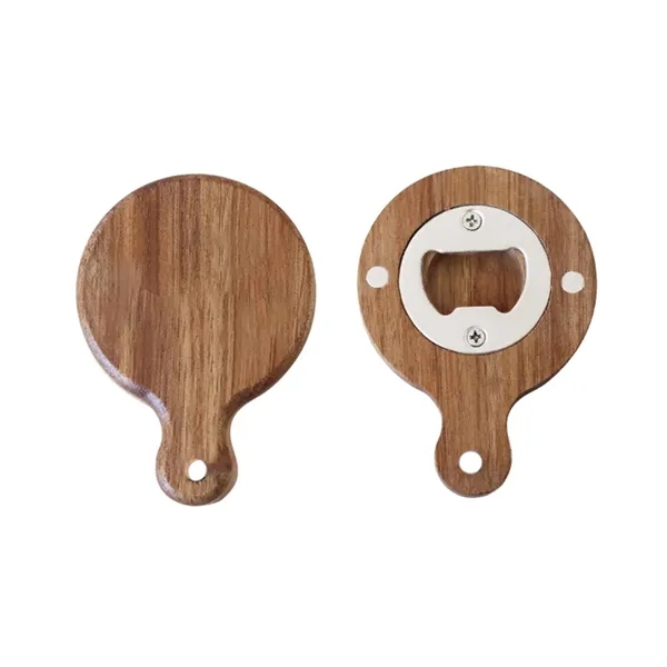 2-in-1 acacia wooden handle bottle opener with magnet and imprint option... from ASI 37218 Athena Promo (tm)