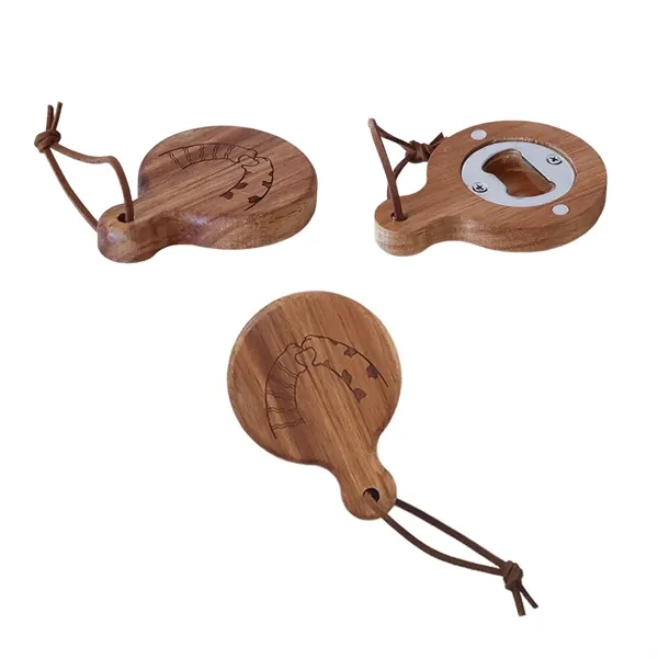 2-in-1 acacia wooden handle bottle opener with magnet and imprint option... from ASI 37218 Athena Promo (tm)